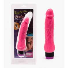 Realistic Cock - Vibrator roz, 22 cm