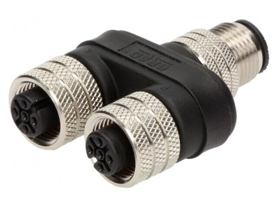 Adaptor T M12 Tată-M12 Mamă x2, DeviceNet/CANopen foto