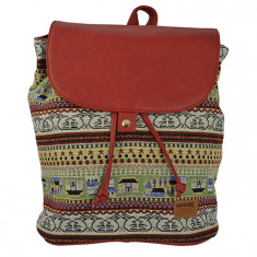 Ghiozdan tip rucsac Pigna Oxigen vintage tribal bordo FYRS76170 foto