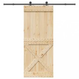 vidaXL Ușă glisantă cu set de feronerie 95x210 cm, lemn masiv de pin