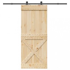 vidaXL Ușă glisantă cu set de feronerie 95x210 cm, lemn masiv de pin 3332770