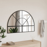 vidaXL Oglindă de perete, negru, 100x70 cm, arcuită, fier