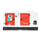 Generator electric trifazic insonorizat 45 KVA / 38 KW, 400/230V, 50 Hz, 65A, motor diesel Ricardo N4105DS, 1500 rpm, rezervor 70L, 2200x950x1250