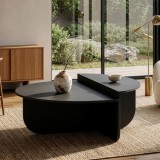 Masuta de cafea Tondesdaslo cu blat dublu, 90x90x35 cm, gri &icirc;nchis