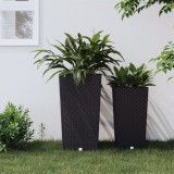 Jardiniera cu interior detasabil, antracit, 21 / 49 L, PP ratan GartenMobel Dekor, vidaXL