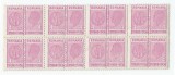 *Romania, lot 414 fiscale, Timbru fiscal de consumatie, bloc de 8, 1942, MNH, Nestampilat