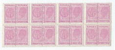 *Romania, lot 414 fiscale, Timbru fiscal de consumatie, bloc de 8, 1942, MNH
