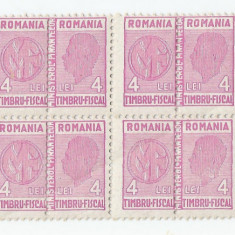 *Romania, lot 414 fiscale, Timbru fiscal de consumatie, bloc de 8, 1942, MNH