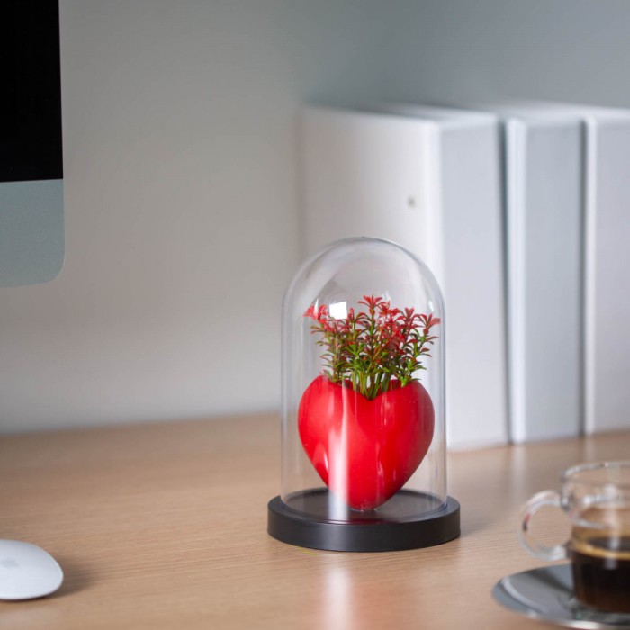 Decor plante artificiale - inima visiniu - 11 x 18 cm Best CarHome