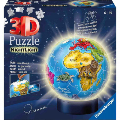 Puzzle 3D Luminos Glob Pamantesc, 72 Piese foto