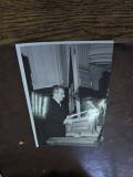 Discurs Nicolae Ceausescu , fotografie din perioada comunista alb/negru