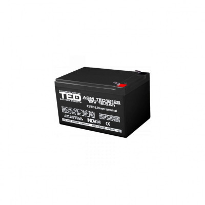 Acumulator AGM VRLA 12V 12,5A dimensiuni 151mm x 98mm x h 95mm F2 TED Battery Expert Holland TED002754 (4) foto