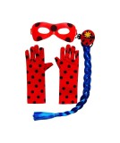 Set Masca Manusi Buburuza Miraculous, Codita Par, Plastic, 20/26/40 cm, Peste 3 Ani