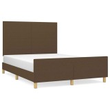 Cumpara ieftin Cadru de pat fara saltea, maro inchis, 140x200 cm, textil