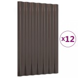 Cumpara ieftin Panouri de acoperis 12 buc. otel galvanizat maro 60x36 cm