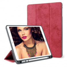 Husa Tableta iPad 9.7&amp;quot; 6Th Generation Pen Holder 2018 IPad Air 6 Suport Pen ofera protectie Lux Jeans Red foto