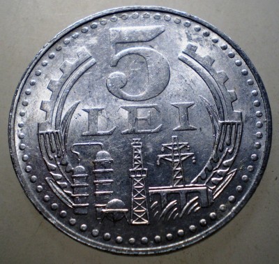 7.769 ROMANIA RSR 5 LEI 1978 XF/AUNC foto
