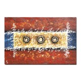 Tablou 3D abstract pictat manual living, birou, Fantezie, 90x60cm ulei pe panza, gata de expus pe perete