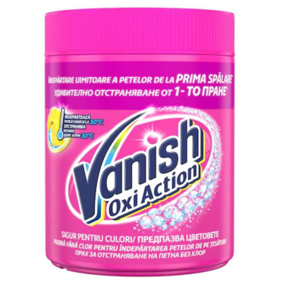 Solutie de Rufe Pudra VANISH Oxi Pink Powder, 423 g, Detergent Automat pentru Haine, Detergent Pudra pentru Haine, Solutii Curatare a Hainelor, Soluti foto