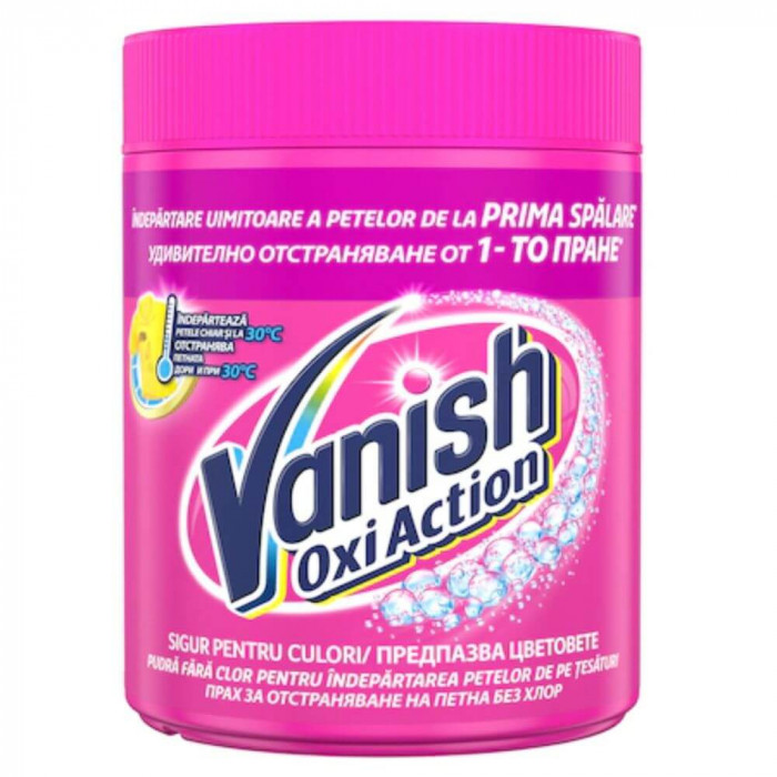 Solutie de Rufe Pudra VANISH Oxi Pink Powder, 423 g, Detergent Automat pentru Haine, Detergent Pudra pentru Haine, Solutii Curatare a Hainelor, Soluti