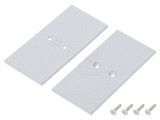 Obturator Argintiu pentru Profil LED, 2 Buc, 33.4x68.8x2mm, Oțel