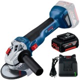 Bosch GWS 18V-10 + GBA + GAL 18V-20 - Polizor unghiular 125 mm + Set 1 acumulator si incarcator Li-Ion 18 V 4 Ah