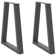 Picioare de masa in forma de V, 2 buc., antracit, 60x(72-73,3) cm, otel foto