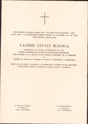 HST A1742 Ferpar prof dr Valeriu Lucian Bologa 1971 Cluj foto