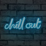 Cumpara ieftin Decoratiune luminoasa LED de perete Chill Out Albastru 39x14x2 cm