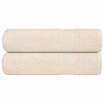 vidaXL Prosoape de duș 2 buc crem 70x140 cm 360 g/m&amp;sup2; 100% bumbac foto