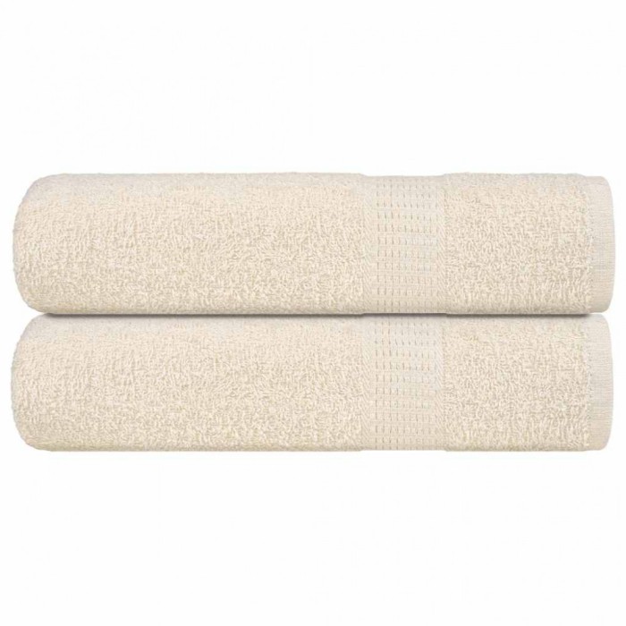 vidaXL Prosoape de duș 2 buc crem 70x140 cm 360 g/m&sup2; 100% bumbac