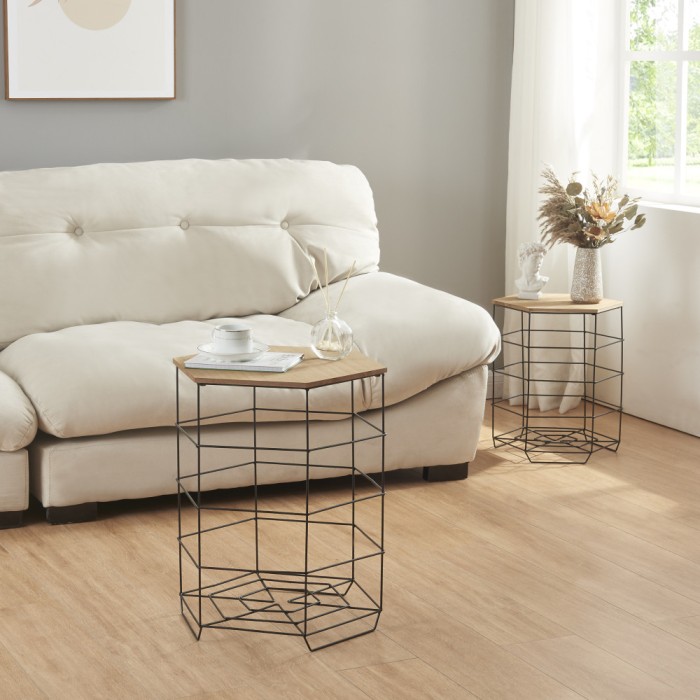 Set 2 cosuri metalice masuri diferite Horsholm [en.casa] HausGarden Leisure