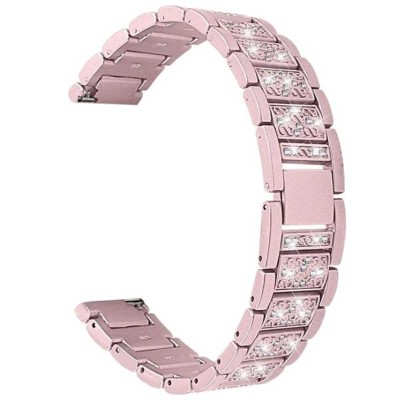 Curea otel, compatibila Samsung Galaxy Watch3 40mm, telescoape Quick Release, Pink Rose Diaomond foto