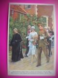HOPCT 6399 CU REGELE LA MUZEUL BYLOQUE GENT -1928-REGINA ASTRID-FAMILIA REGALA BELGIA-CROMO LITHO-CIOCOLATA COTE D&#039;OR