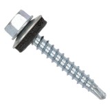 Set 100 Surub autoforant pt. tigla metalica sau tabla, cap hexagonal, saiba EPDM 4.8 x 60 mm Placat Zinc