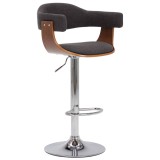 Cumpara ieftin Scaune de bar, 2 buc., gri, lemn curbat si material textil