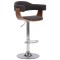 Scaune de bar, 2 buc., gri, lemn curbat si material textil