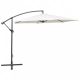 Umbrela de soare suspendata, 3 m Alb nisipiu GartenMobel Dekor, vidaXL