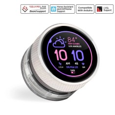 Display rotativ CrowPanel 1.28 inch, ESP32, IPS 240x240, touch si buton rotativ, programabil Arduino IDE si LVGL