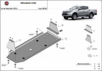 Scut rezervor metalic Mitsubishi L200 2015-prezent foto