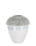 Cumpara ieftin Vaza flori ceramica alba verde Iku 27.5x31.5 cm