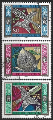B1030 - Lichtenstein 1985 - Arme 3v.stampilat ,serie completa foto