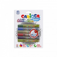 Lipici cu sclipici 6 buc set Carioca Glitter Glue Mix foto