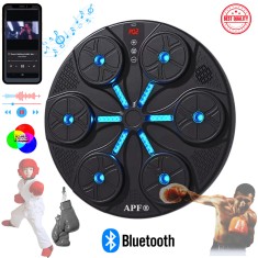 Aparat Smart de Box APF&reg; cu Lumini RGB, Bluetooth, Manusi Negre si Fixare cu Banda Velcro, Negru