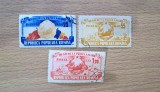 Lot 3 Timbre Romania 1957 10 Ani de la Proclamarea RPR Stupe Stema Stampilate - RO1