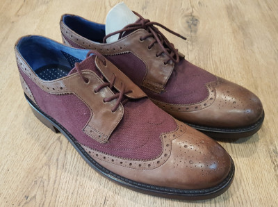 LICHIDARE STOC! Superbi pantofi brogue TED BAKER originali noi piele+ textil 42 foto