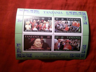 Bloc Tanzania 1987 - A 60a Aniversare a Reginei Elisabeta II foto