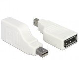 Adaptor mini Displayport la Displayport T-M Alb 4K 60 Hz unghi 90&deg;, Delock 65867