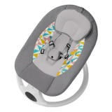 Cumpara ieftin Balansoar electric bebeluși gri, leagăn cu legănare automată și telecomandă