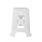 Taburet de gradina, terasa, plastic, imitatie ratan, alb